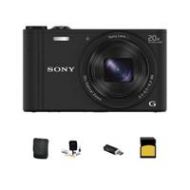 Adorama Sony Cyber-shot DSC-WX350 Digital Camera, Black With basic Accessory Bundle DSC-WX350/B A