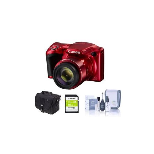  Adorama Canon PowerShot SX420 Digital Camera and Free Accessories, Red 1069C001 A