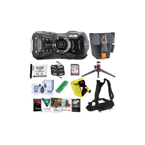  Adorama Ricoh WG-70 All-Weather Compact Digital Camera, Black - With Premium Bundle 03868 C