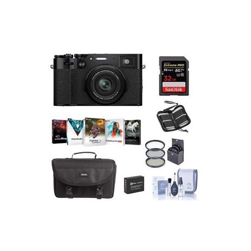  Adorama Fujifilm X100V Digital Camera, Black - With Free PC Accessory Bundle 16643000 A