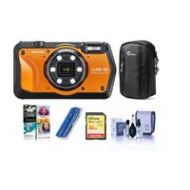 Adorama Ricoh WG-6 Digital Camera, Orange - With Free PC Accessory Bundle 03853 A
