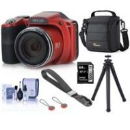 Adorama Minolta M35Z 20MP 1080p HD Bridge Digital Camera RED - With Accesory Bundle MN35Z-R E