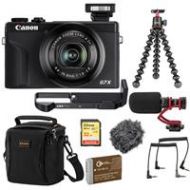 Adorama Canon PowerShot G7 X Mark III Point and Shoot Camera, Black W/Mic And Acc Bundle 3637C001 M