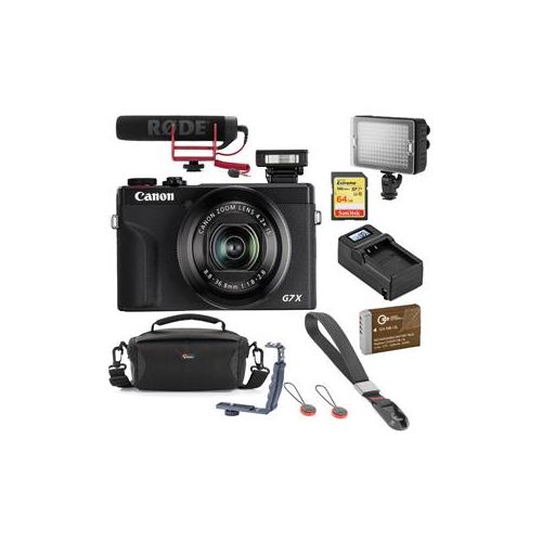  Adorama Canon PowerShot G7 X Mark III 20.1MP Point and Shoot Camera,Black W/Vlogger Kit 3637C001 G