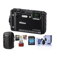 Adorama Nikon Coolpix W300 Point & Shoot Camera, Black With Free Mac Accessory Bundle 26523 AM