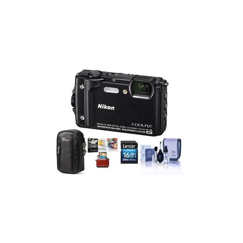  Adorama Nikon Coolpix W300 Point & Shoot Camera, Black With Free Mac Accessory Bundle 26523 AM