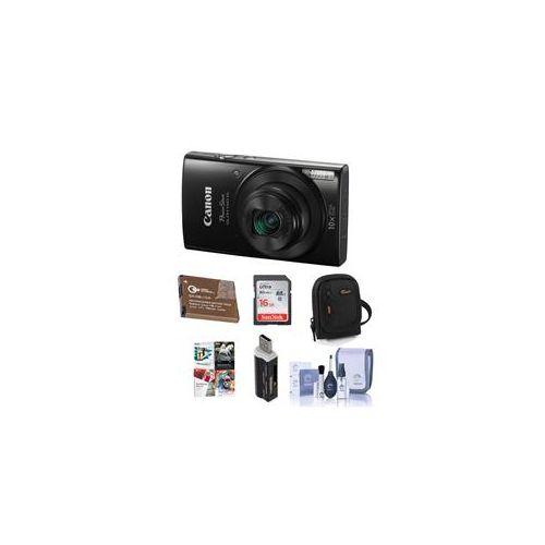  Adorama Canon PowerShot ELPH 190 Digital Camera and Premium Kit, Black 1084C001 B