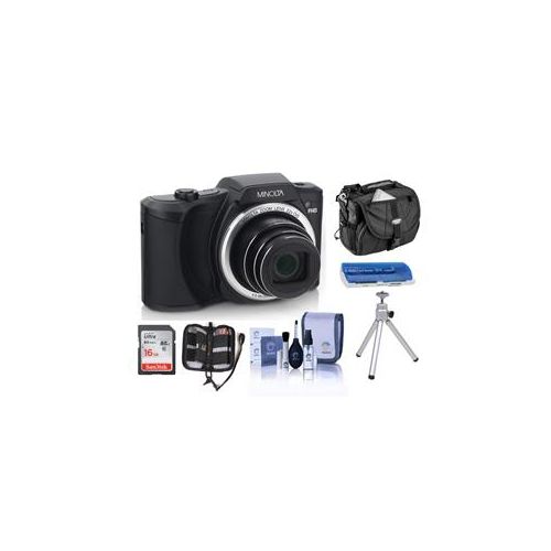  Adorama Minolta MN22Z 20MP 1080p Full HD Camera 22x Optical Zoom Black With Acc Bundle MN22Z-BK A