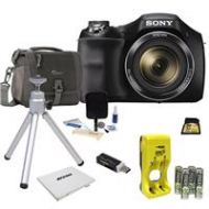 Adorama Sony Cyber-shot DSC-H300 Digital Camera, 20.1MP, Black with Upgrade Bundle DSC-H300/B B