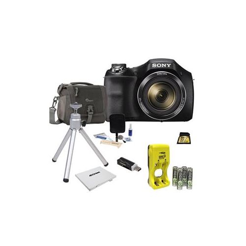  Adorama Sony Cyber-shot DSC-H300 Digital Camera, 20.1MP, Black with Upgrade Bundle DSC-H300/B B