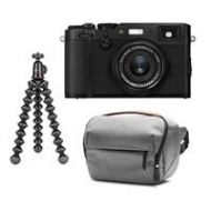 Adorama Fujifilm X100F 24.3MP Camera, Fujinon 23mm f/2 Lens, Black W/GorillaPod/Case 16534651 T