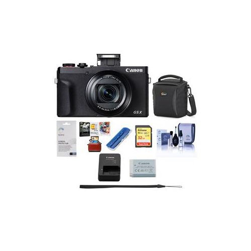  Adorama Canon PowerShot G5 X Mark II 20.1MP Point and Shoot Camera Black W/Free ACC KIT 3070C001 AM