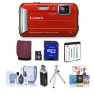 Adorama Panasonic Lumix DMC-TS30 Digital Camera with Premium Kit, Red DMC-TS30R B