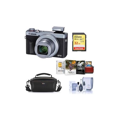  Adorama Canon PowerShot G7 X Mark III 20.1MP Point and Shoot Camera Silver W/MAC ACC KIT 3638C001 AM