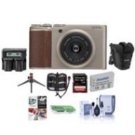 Adorama Fujifilm X-F10 Digital Camera with 18.5mm WA Lens Gold W/Premium Accessory Kit 16583432 B