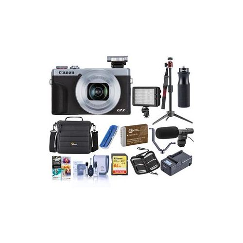  Adorama Canon PowerShot G7 X Mark III Point and Shoot Camera, Silver With Pro ACC KIT 3638C001 C