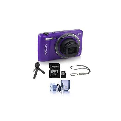  Adorama Minolta MN12Z 20MP 12X Optical Zoom Wi-Fi Camera Purple - With Accessories MN12Z-P A