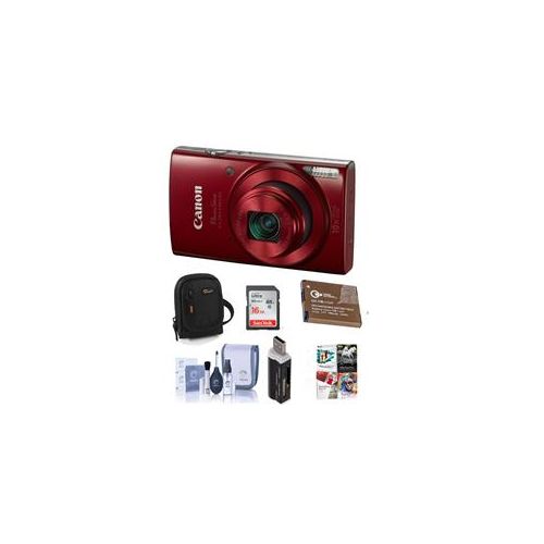  Adorama Canon PowerShot ELPH 190 Digital Camera and Premium Kit, Red 1087C001 B