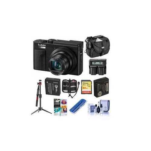  Adorama Panasonic Lumix DC-ZS80 Camera, Black, With Spare Batt, Charger, PC Software DC-ZS80K B