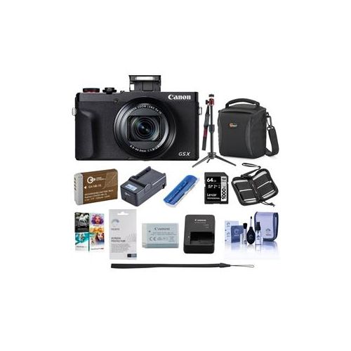  Adorama Canon PowerShot G5 X Mark II 20.1MP Point and Shoot Camera Black W/Prem ACC KIT 3070C001 B