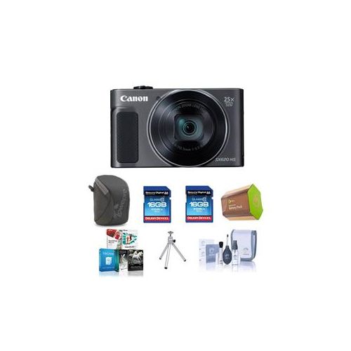  Adorama Canon PowerShot SX620 HS Digital Camera and Free Accessories, Black 1072C001 B