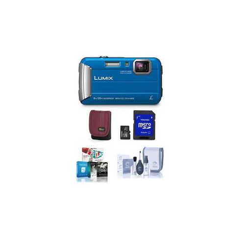  Adorama Panasonic Lumix DMC-TS30 Digital Camera with Free Accessories, Blue DMC-TS30A NK