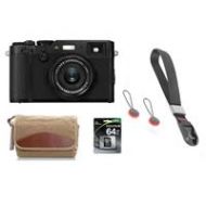 Adorama Fujifilm X100F 24.3MP Digital Camera, Fujinon 23mm f/2 Lens Black W/Fuji Acc Kit 16534651 FJ