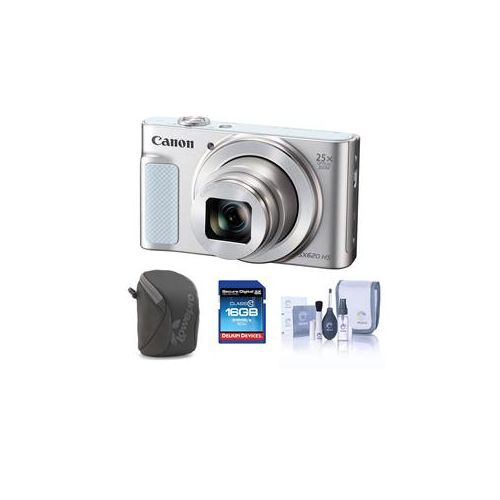  Adorama Canon PowerShot SX620 HS Digital Camera, Silver With Free Accessories Bundle 1074C001 A