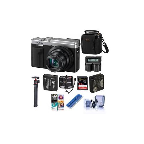  Adorama Panasonic Lumix DC-ZS80 Digital Camera, Silver, Kit With Accessories DC-ZS80S B