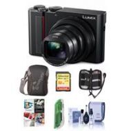 Adorama Panasonic Lumix DMC-ZS200 Digital Camera, Black With Free PC Accessory Bundle DC-ZS200K A