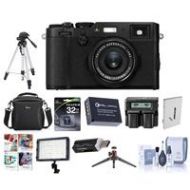 Adorama Fujifilm X100F 24.3MP Camera Fujinon 23mm f/2 Lens Black With Premium Acc Bundle 16534651 B