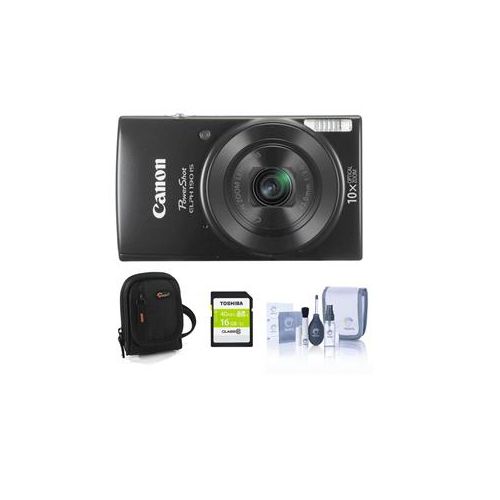  Adorama Canon PowerShot ELPH 190 Digital Camera and Free Accessories, Black 1084C001 A