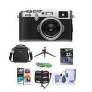 Adorama Fujifilm X100F 24.3MP Camera, Fujinon 23mm f/2 Lens, silver With Free Acc Bundle 16534584 A