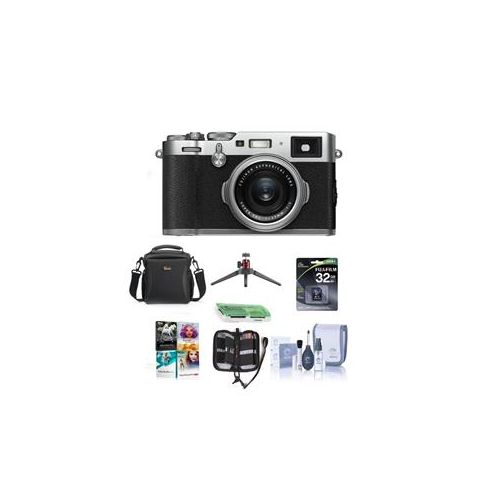  Adorama Fujifilm X100F 24.3MP Camera, Fujinon 23mm f/2 Lens, silver With Free Acc Bundle 16534584 A