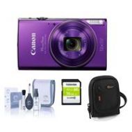 Adorama Canon PowerShot ELPH HS 360 Digital Camera and Free Accessories, Purple 1081C001 A