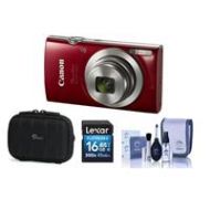 Adorama Canon PowerShot ELPH 180 Digital Camera and Free Accessories, Red 1096C001 A