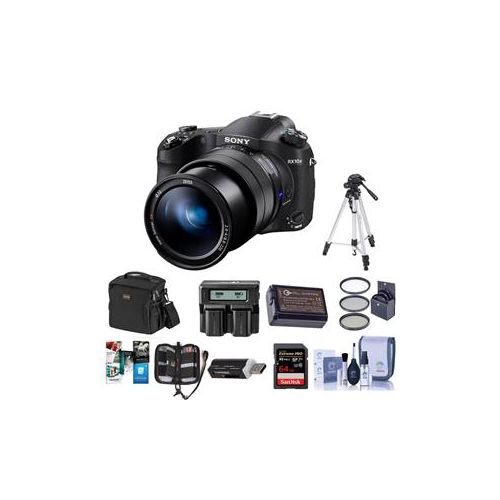  Adorama Sony Cyber-Shot DSC-RX10 IV Digital Camera, Black With Premium Accessory Bundle DSC-RX10M4 KB