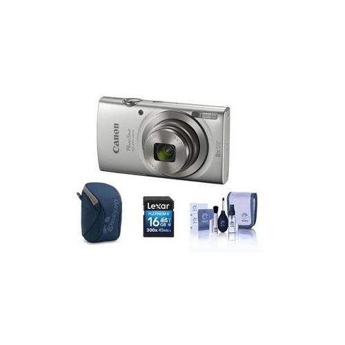  Adorama Canon PowerShot ELPH 180 Digital Camera and Free Accessories, Silver 1093C001 A