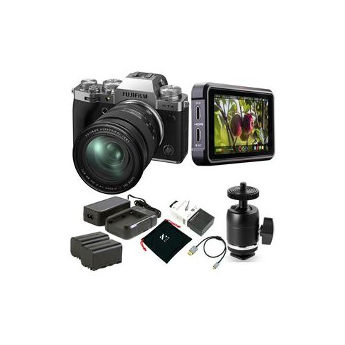  Adorama Fujifilm X-T4 Camera with XF 16-80mm f/4 R OIS WR Lens, Silver With Monitor Kit 16652908 AT