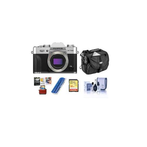  Adorama Fujifilm X-T30 Mirrorless Digital Camera Body Silver W/Free Mac Accessory Bundle 16618380 AM