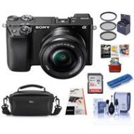 Adorama Sony Alpha a6100 Mirrorless Digital Camera with 16-50mm Lens W/FREE Mac Acc Kit ILCE6100L/B AM