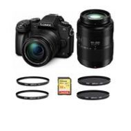 Adorama Panasonic Lumix DMCG85 Mirrorless with 12-60mm OIS/Lumix G Vario 45-200mm Lenses DMC-G85MK L1 B