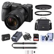 Adorama Sony Alpha a6600 Mirrorless Digital Camera with 18-135mm Lens W/Accessory Bundle ILCE6600M/B F