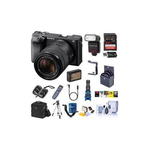  Adorama Sony Alpha a6400 Mirrorless Camera with 18-135mm f/3.5-56 OSS Lens W/Pro Acc Kit ILCE6400M/B C