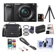 Adorama Sony Alpha A6000 Mirrorless with 16-50mm OSS Lens Black With Accessory Kit ILCE-6000L/B H