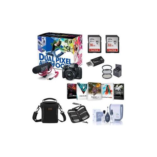  Adorama Canon EOS M50 Mirrorless Camera Video Creator Kit, Black W/ Free Pc Acc Bundle 2680C067 A