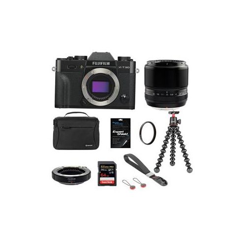  Adorama Fujifilm X-T30 Mirrorless Camera Black With XF 60mm f/2.4R Macro Lens W/ACC KIT 16619205 L4