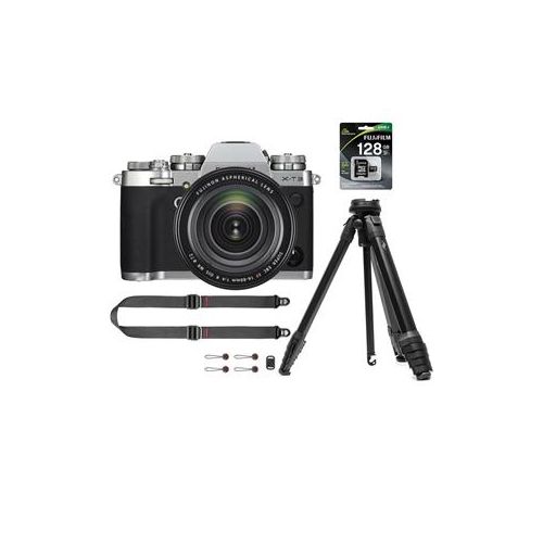  Adorama Fujifilm X-T3 Camera with XF 16-80mm F4.0 R OIS WR Lens,Silver W/Peak Tripod Kit 16643476 TR