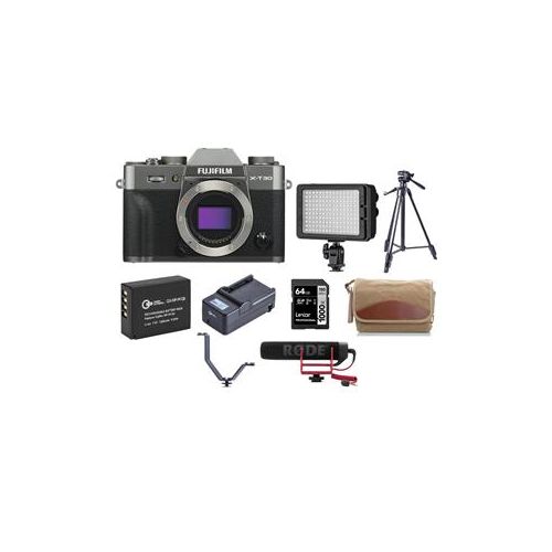  Adorama Fujifilm X-T30 Mirrorless Digital Camera Body Charcoal Silver With Accessory Kit 16619645 D
