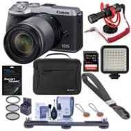 Adorama Canon EOS M6 Mark II Mirrorless Camera,18-150mm Lens EVF-DC2 Silver W/Vogger Kit 3612C021 G